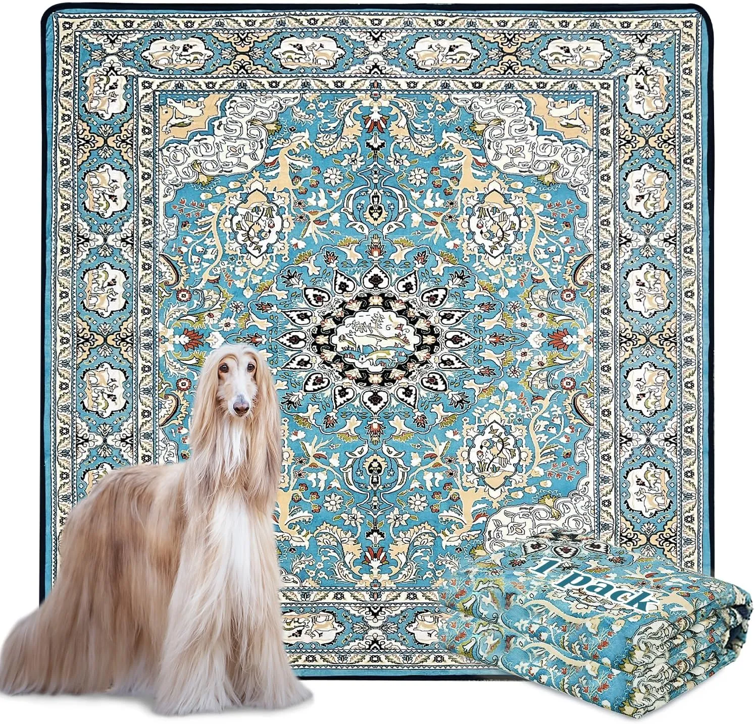 Qeils Washable Pee Pads for Dogs, Reusable Puppy Pads 72"x72" Super Absorbent Leakproof Extra Large Dog Training Pads, Non-Slip Potty Pads for Floor, Bed, Kennel, Whelping Pads Litter Mat