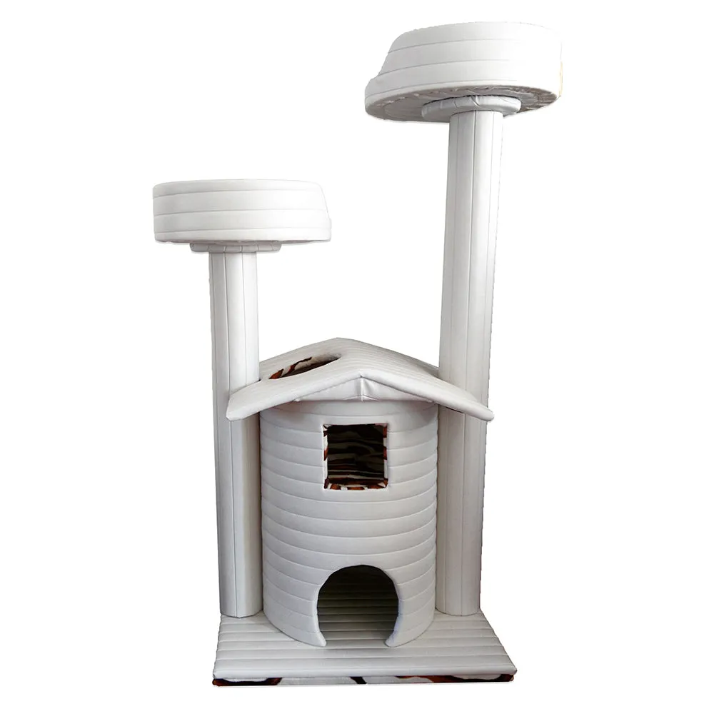 QUEEN'S KASTLE DELUXE LUXURY CAT TOWER W/ (2) CAT BED