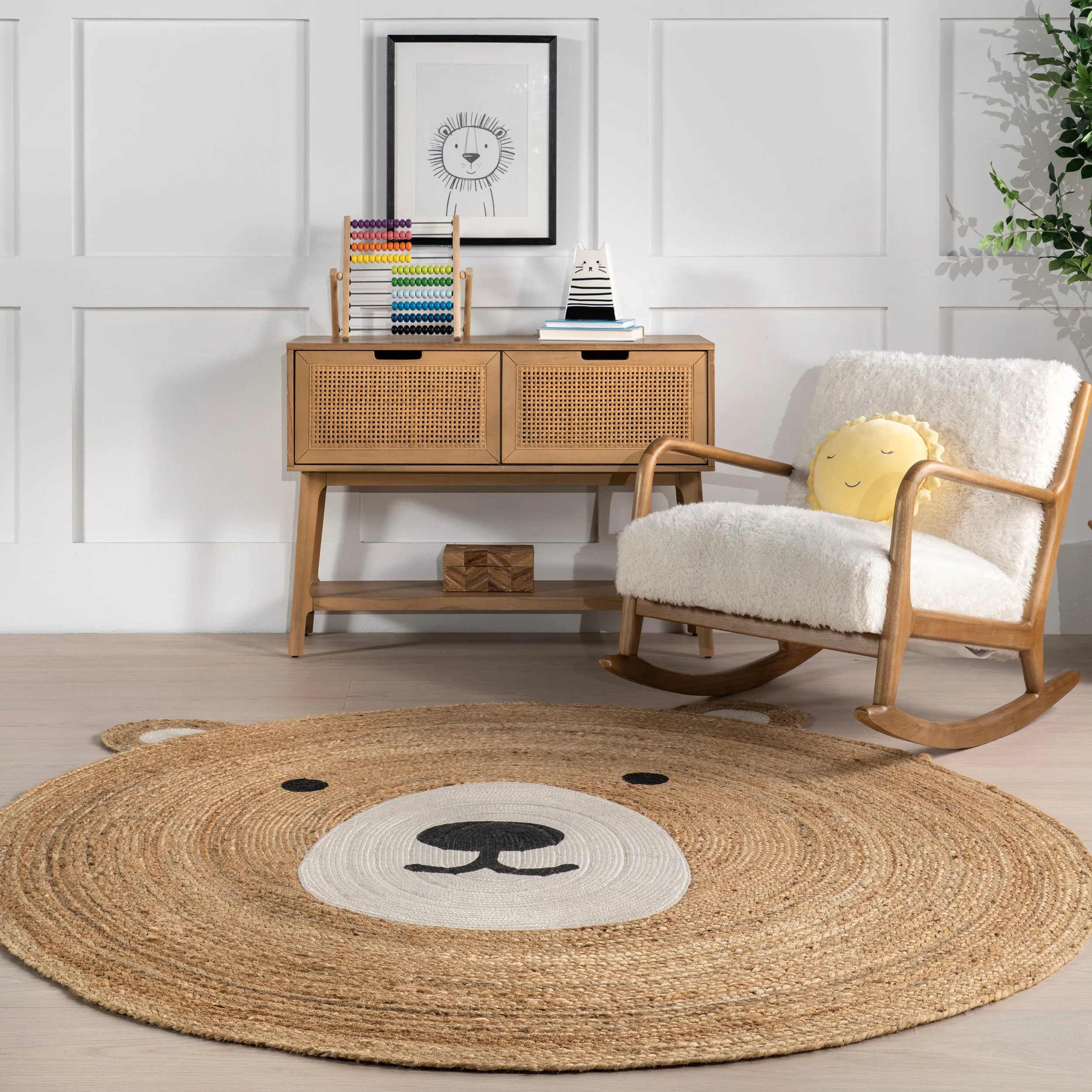 Ravenna Bear Handwoven Kids Jute Area Rug