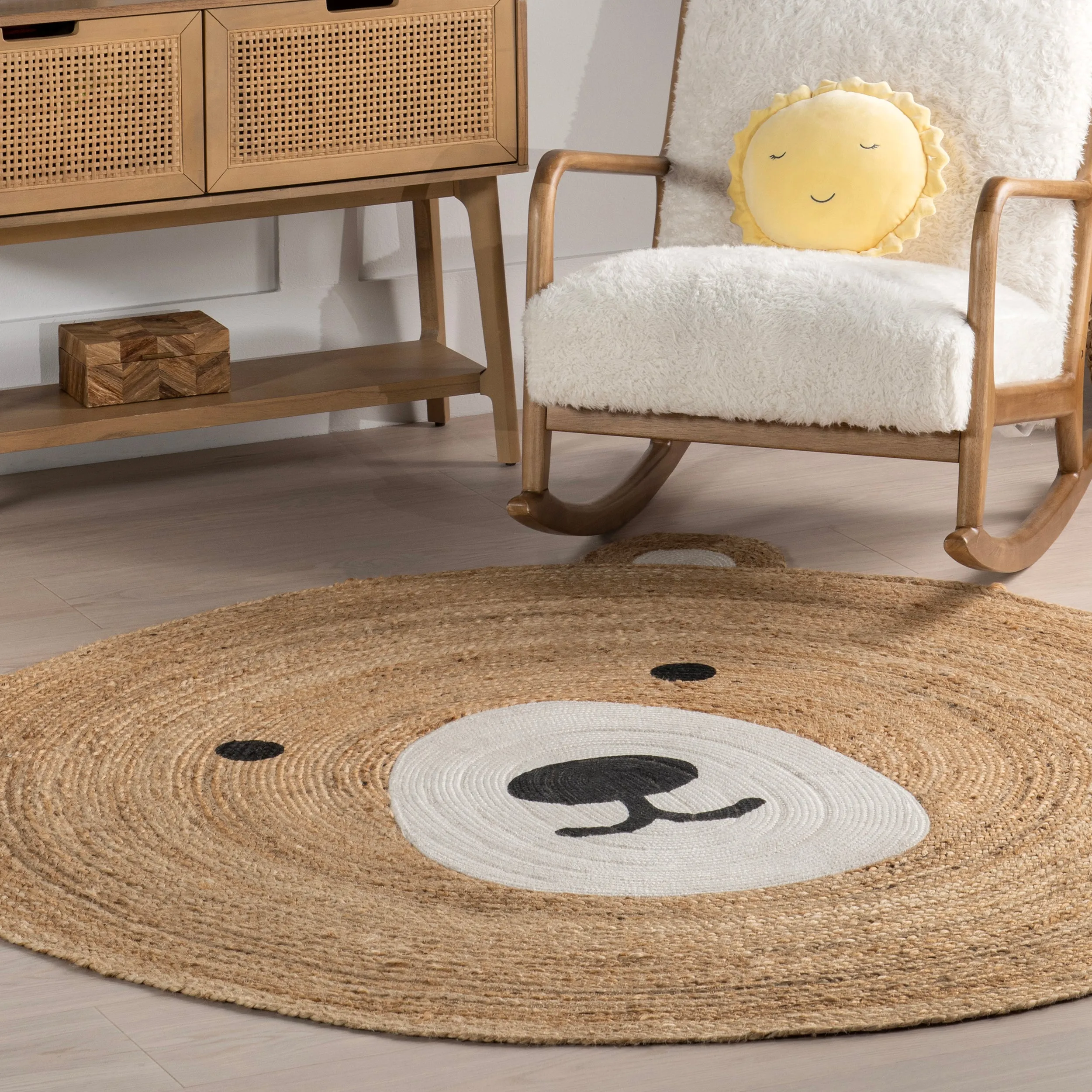 Ravenna Bear Handwoven Kids Jute Area Rug