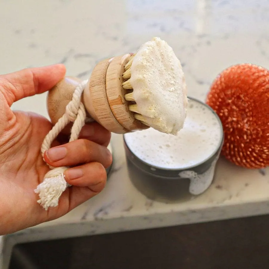 Refillable Sisal Dish Hand Brush with Free Refill