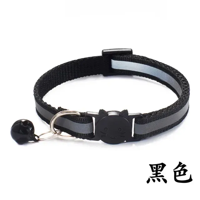 Reflective Breakaway Cat Collar with Bell - Adjustable and Soft