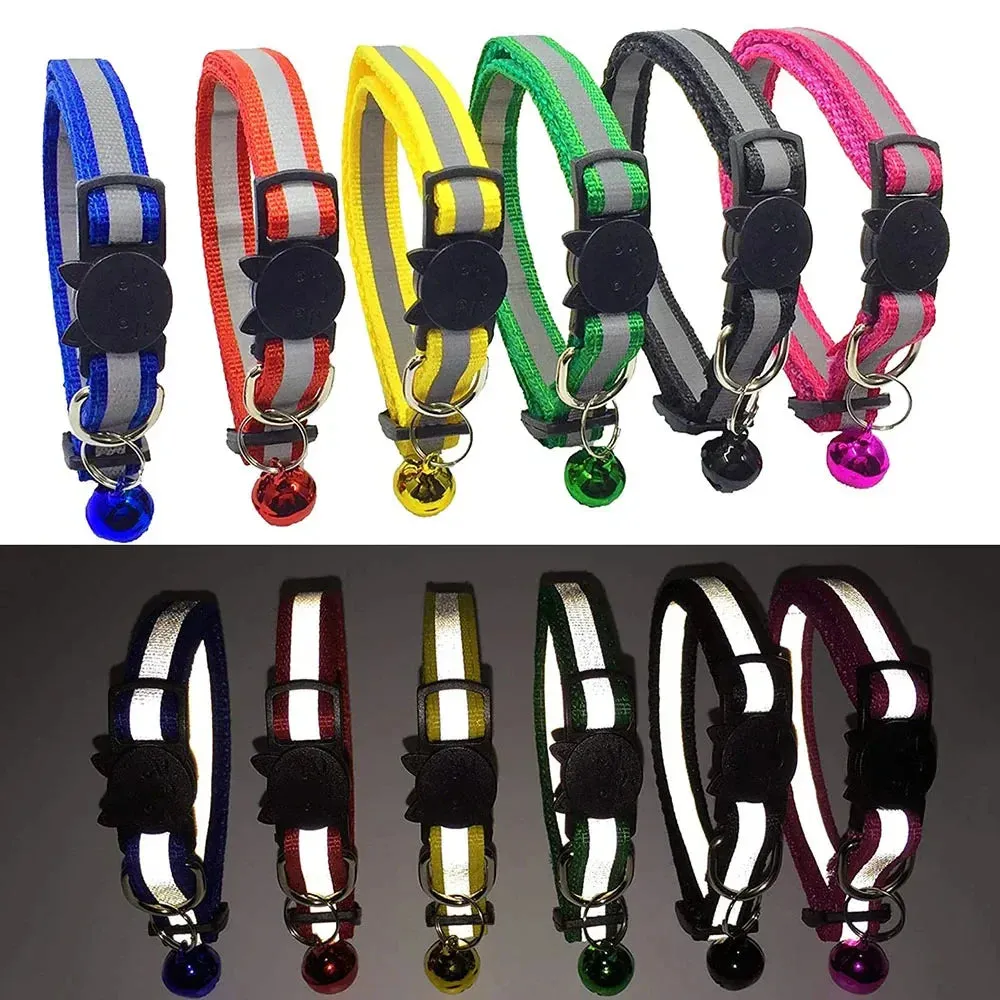Reflective Breakaway Cat Collar with Bell - Adjustable and Soft