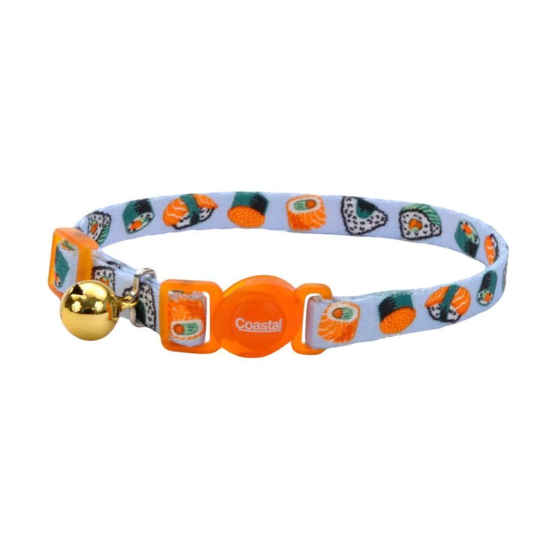 Safe Cat Breakaway Collar - Sushi on Blue