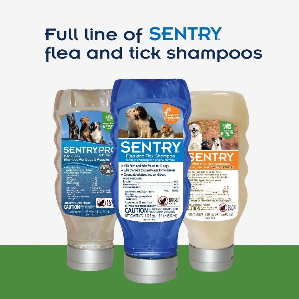 Sentry Flea & Tick Shampoo w/ Oatmeal for Dogs- Hawaiian Ginger Scent (18 oz)