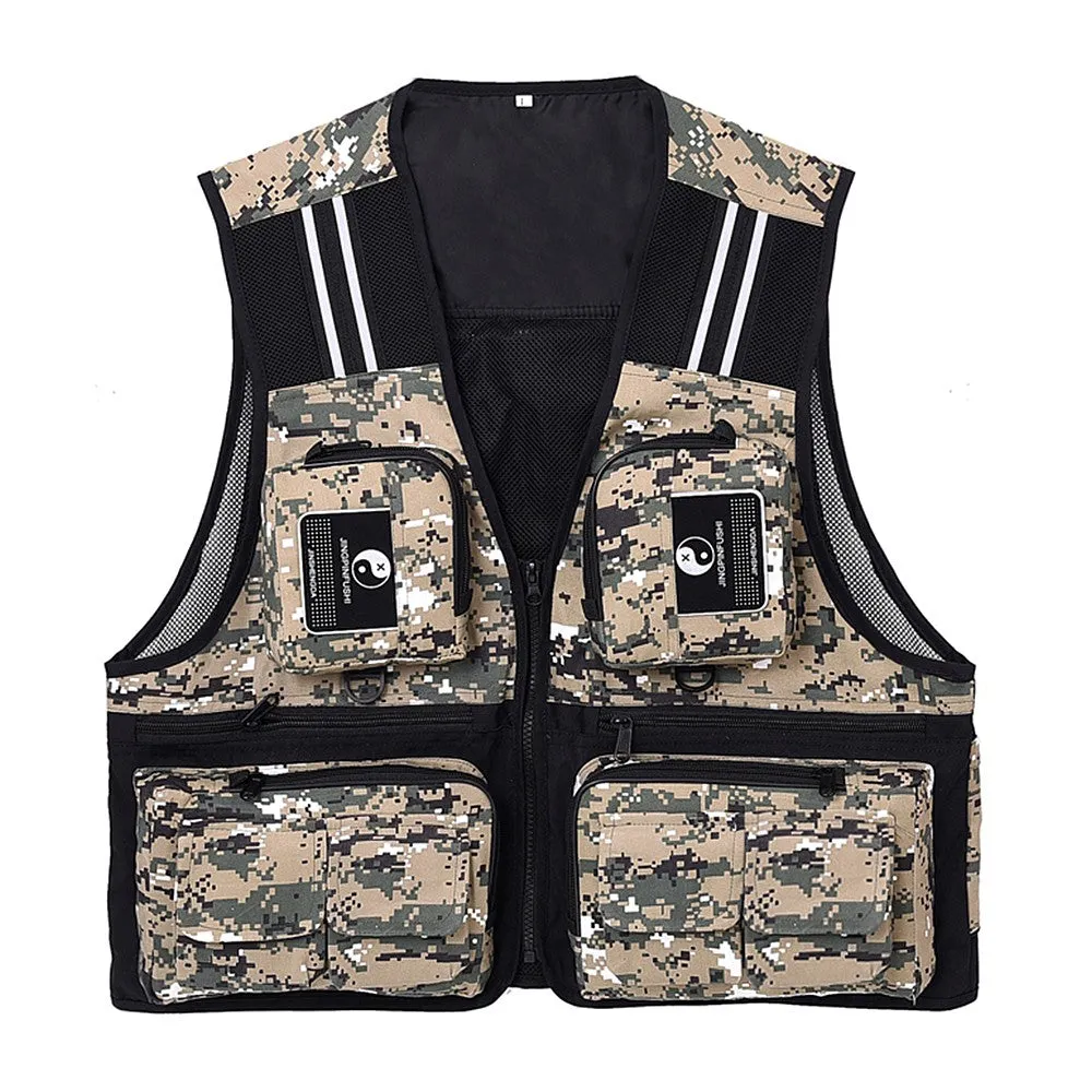 Sidiou Group Outdoor Fishing Waistcoat Sleeveless Mesh Fishing Jacket Photography Vest