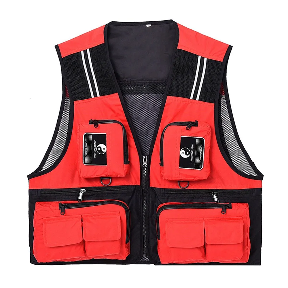 Sidiou Group Outdoor Fishing Waistcoat Sleeveless Mesh Fishing Jacket Photography Vest