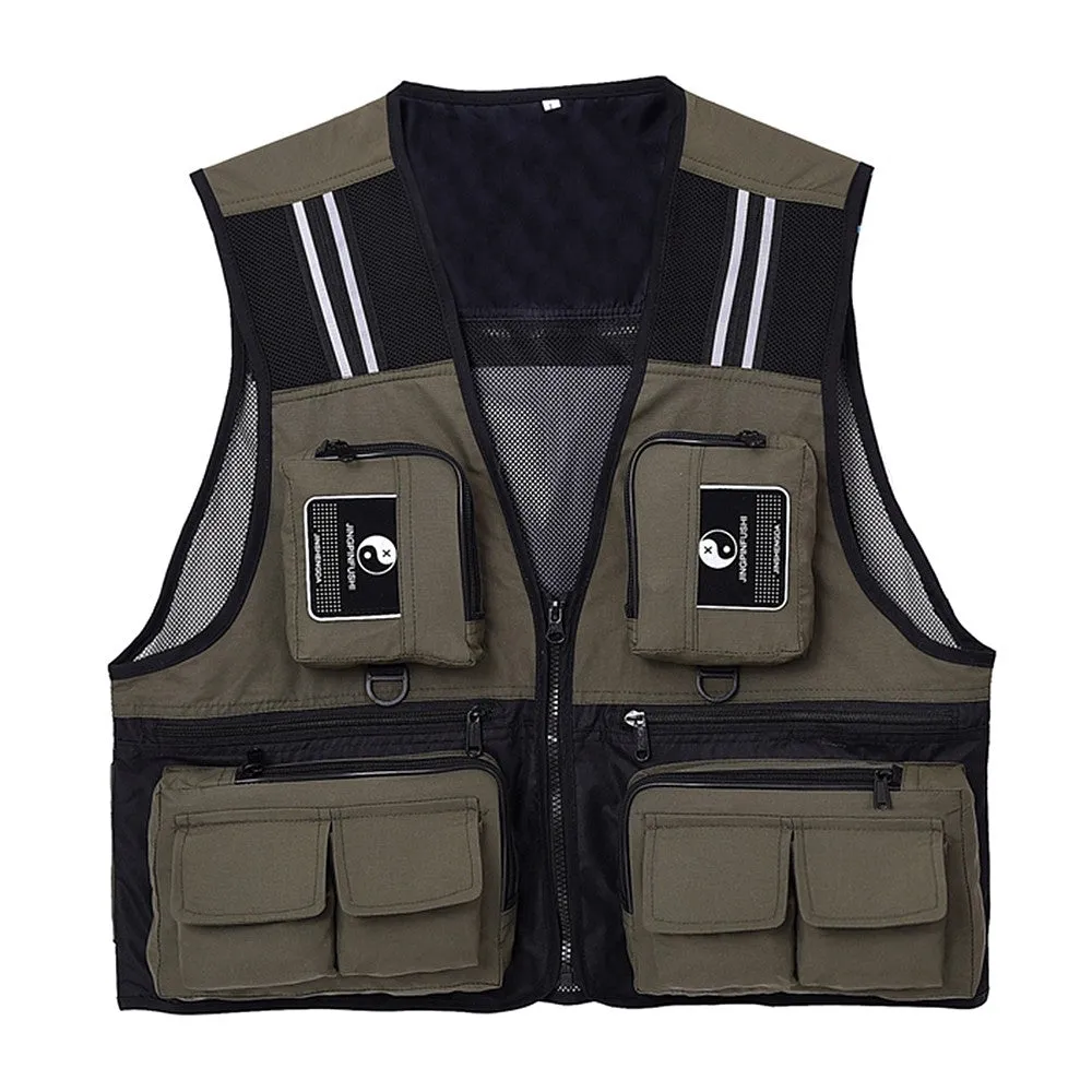 Sidiou Group Outdoor Fishing Waistcoat Sleeveless Mesh Fishing Jacket Photography Vest