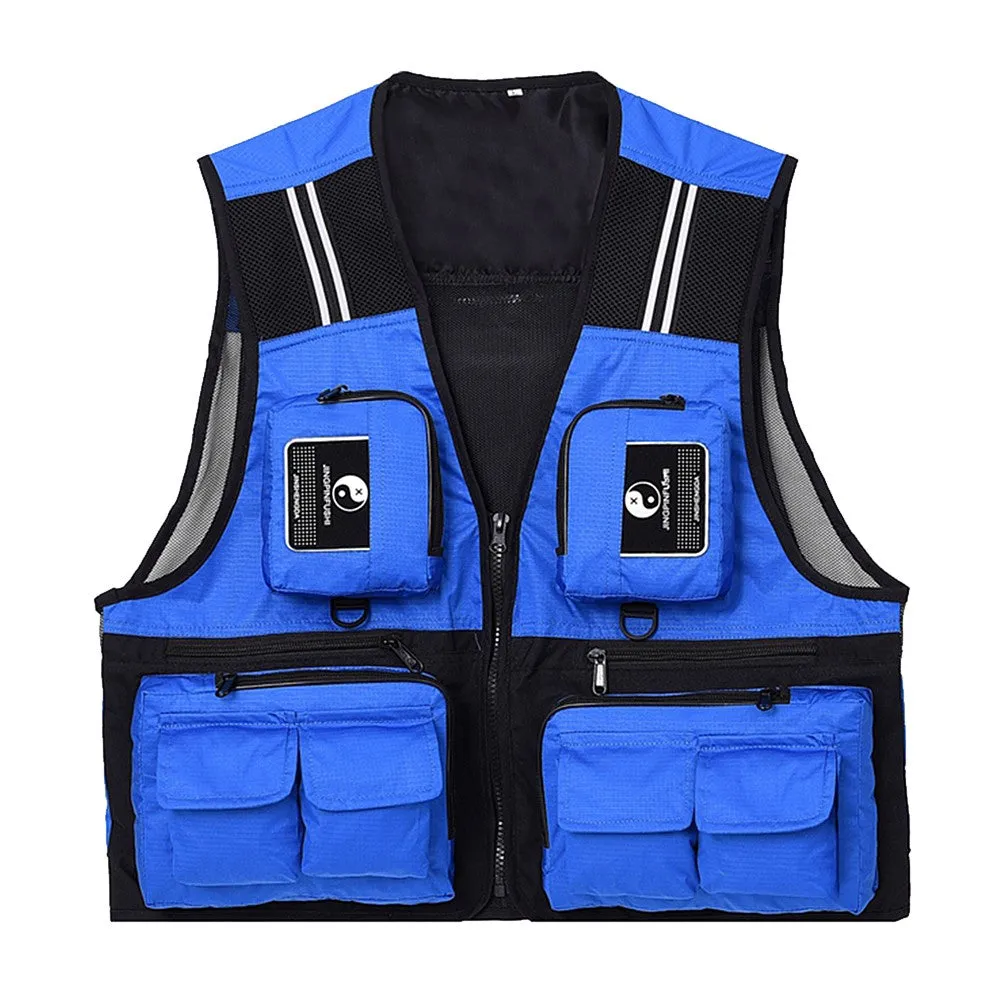 Sidiou Group Outdoor Fishing Waistcoat Sleeveless Mesh Fishing Jacket Photography Vest