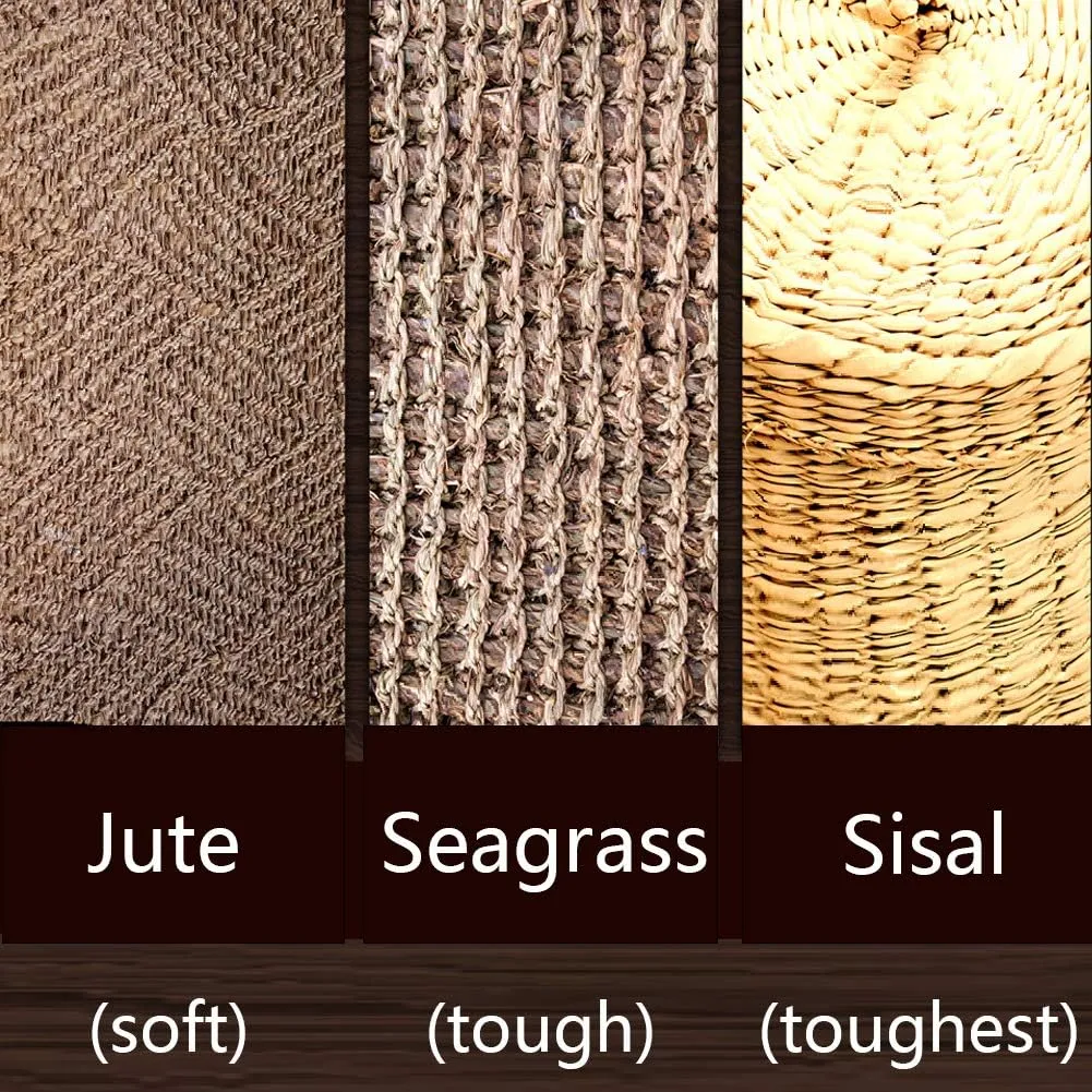 Sisal Rope 6mm for Cat Scratcher Repair and Replace Cat Scratching Post, DIY Scratching Furniture - Cat Tree, Scratch Carpet & Mat, Cat Kicker Toys, Gray 98ft/30m