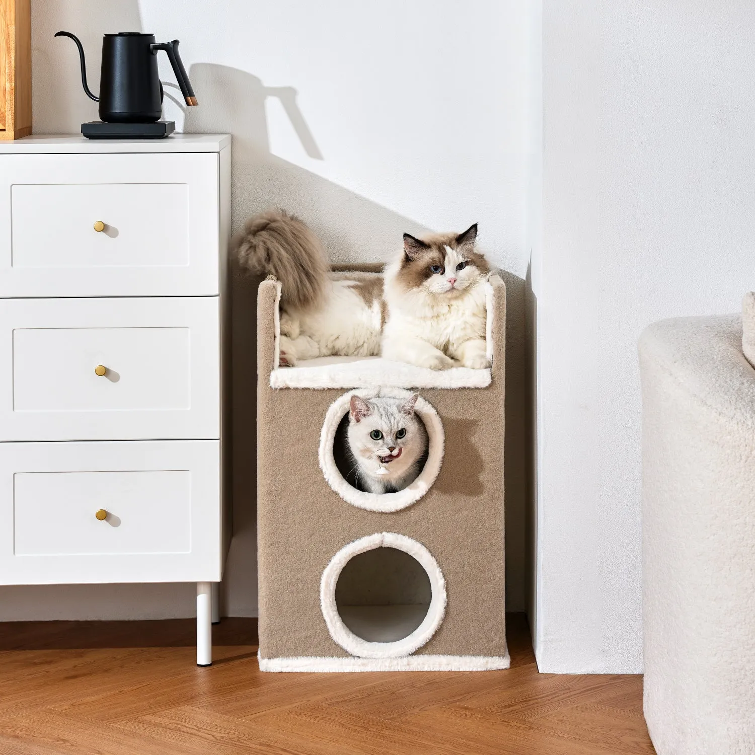 Snow-topped Sisal Bucket Multi-cat Sharing Large Litter Box