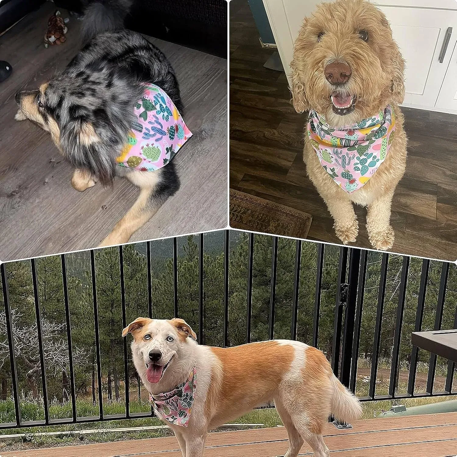 Spring Summer Dog Bandana-1PCS Tropical Plant Printing Dog Scarf Triangle Adjustable Breed Puppy Bandana Bib Handkerchief for Large Medium Girl Boy Dogs Pets Gift