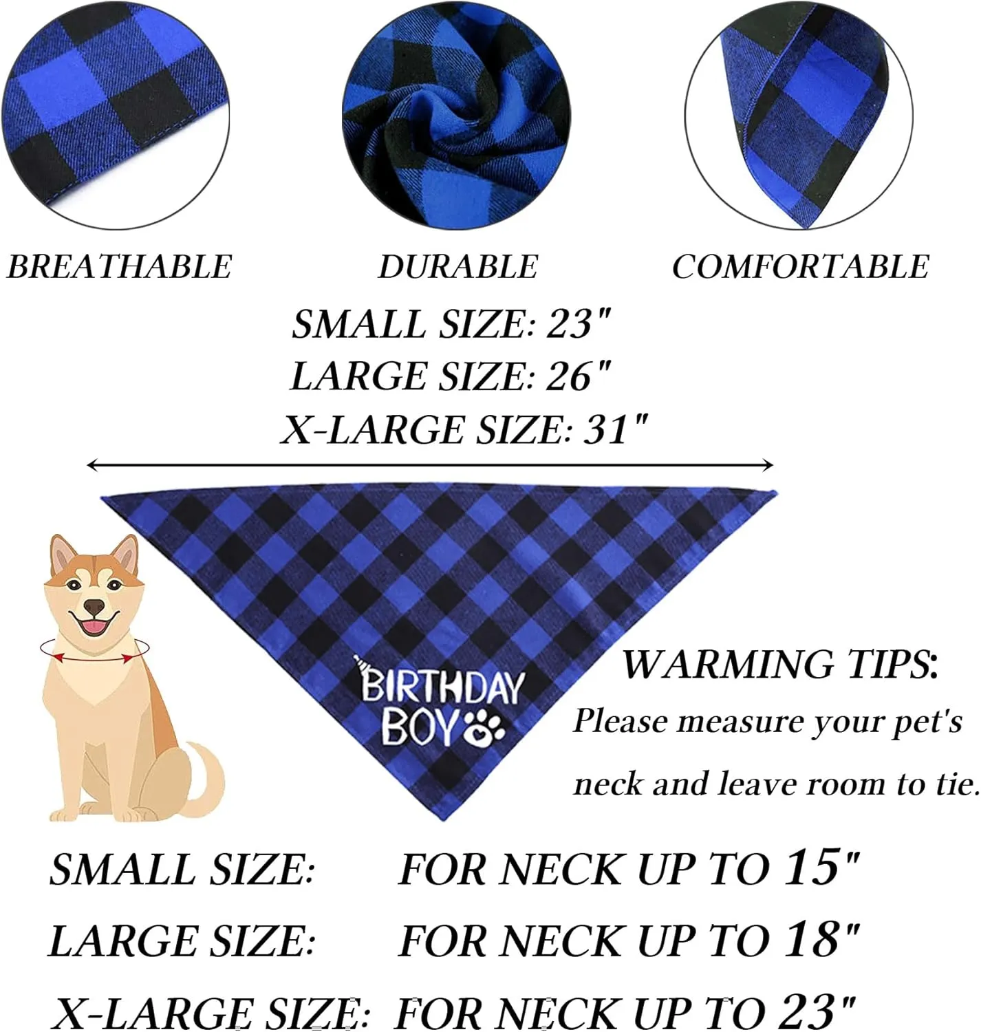 STMK Dog Birthday Decorations, Multi Sizes Dog Birthday Hat with Numbers Bandana Bow Tie Banner Lets PAWTY Balloons for Small Medium Dogs Pets (Small, Blue)