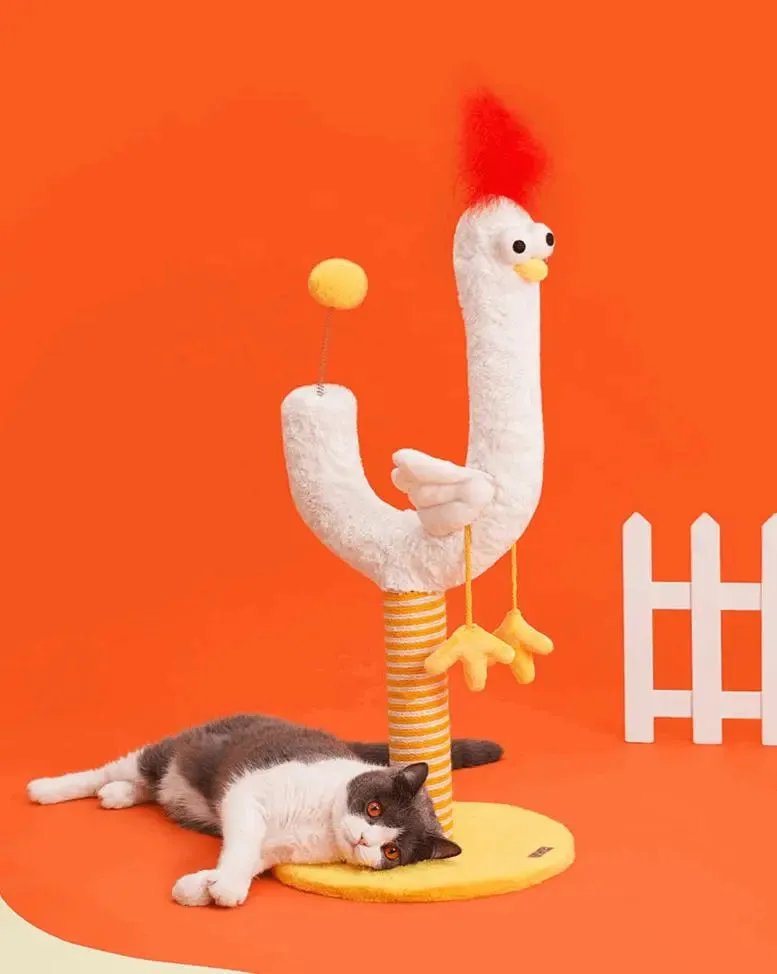 Striped Chicken Scratching Post: The Perfect Play & Rest Solution for Your Feline