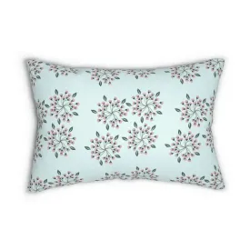 Stylish Floral Polyester Lumbar Pillow with Pink Flowers
