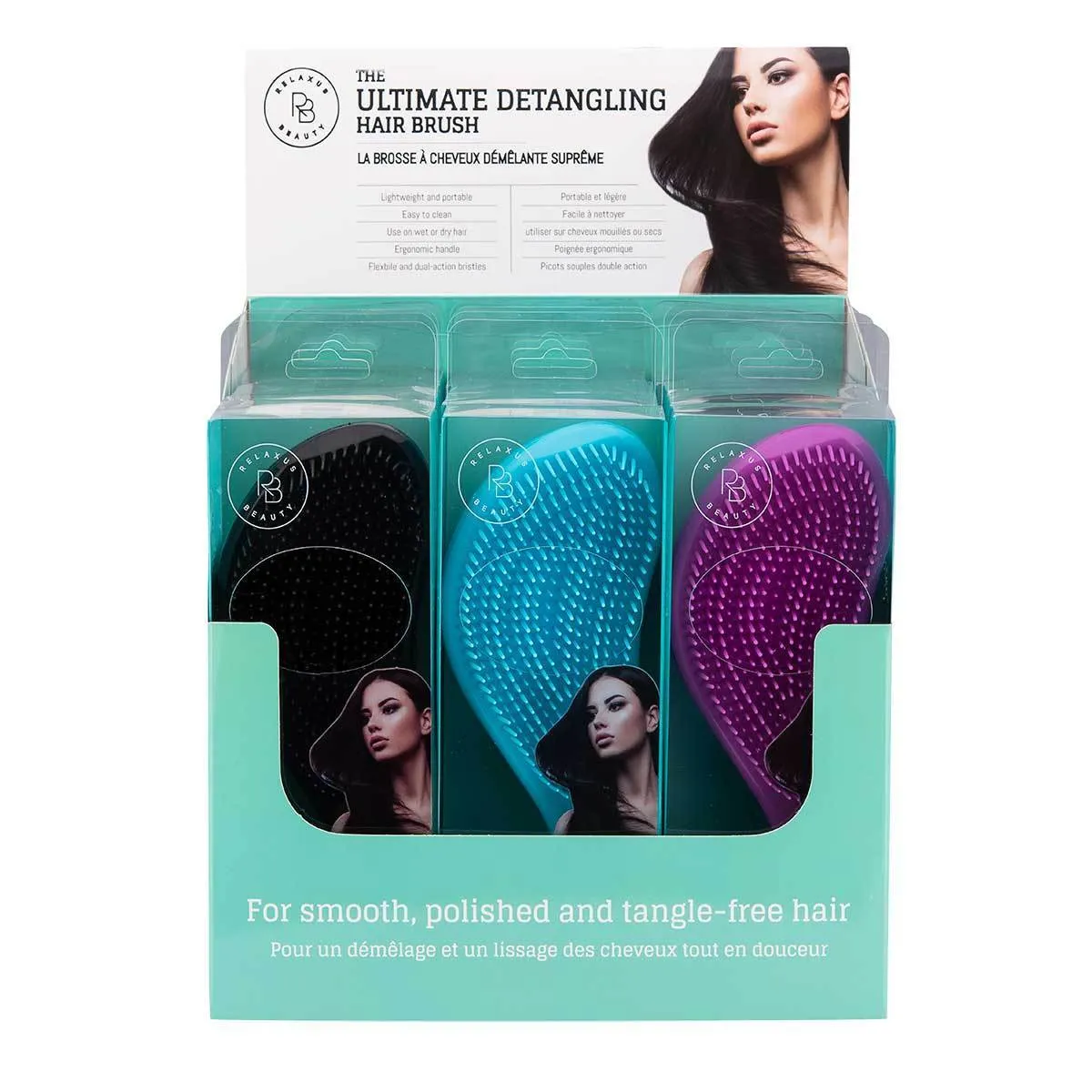The Ultimate Detangling Hair Brush Displayer of 12