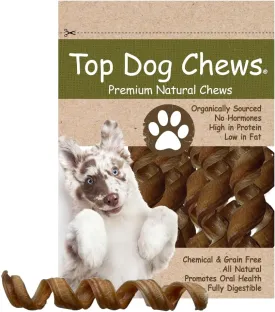 Top Dog Chews Bully Stick Springs for Dogs - Natural Bulk Dog Dental Treats. - 25 Pack, Free Range & Grass Fed Beef