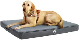 Utotol Orthopedic Dog Bed, 36"X30", Memory Foam Pet Bed Mattress with Removable Washable Cover, 2-Layer Pet Mat with Waterproof Lining Dog Bed, Grey!