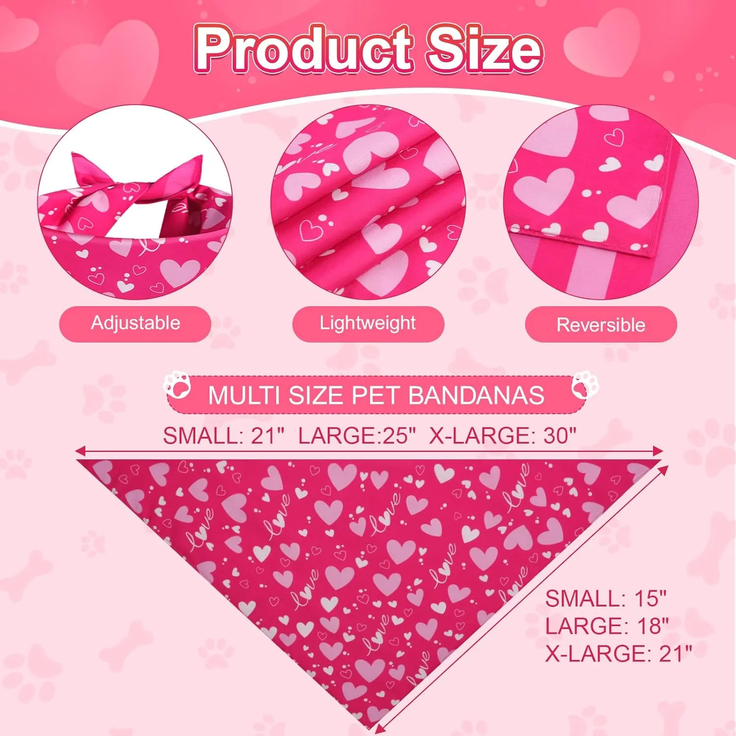 Valentines Dog Bandana St Patricks Day and Easter Dog Bandana Large 3PCS, Colorful Scarf for Boy and Girl, Triangle Reversible Bibs.