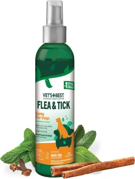 Vet's Best Flea & Tick Spray - Plant-Based Flea and Tick Prevention for Dogs - Certified Natural Oils - 8 oz