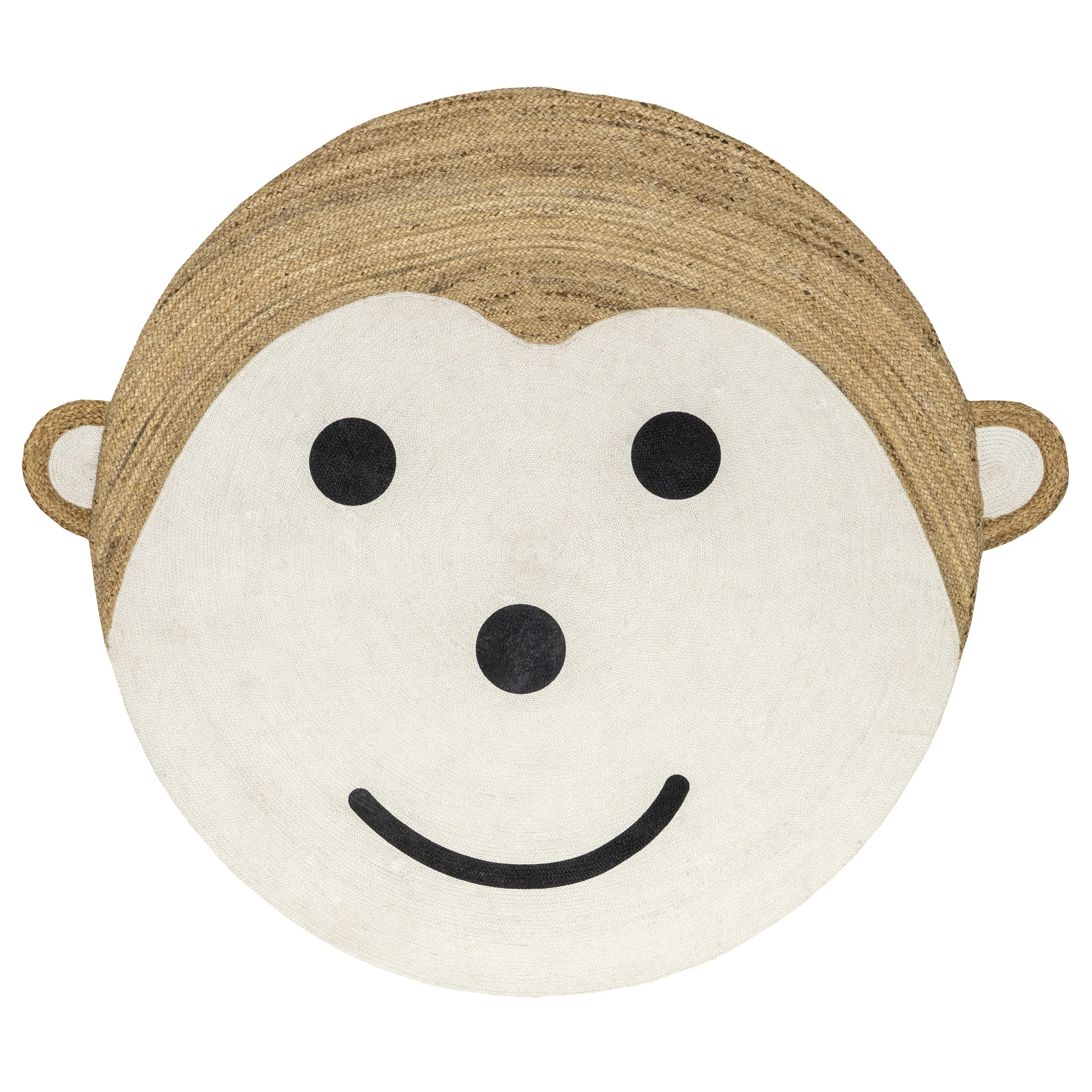 Weylyn Monkey Handwoven Kids Jute Area Rug