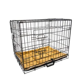 Wire Dog Cage Foldable Crate Kennel 36in with Tray   Cushion Mat Combo