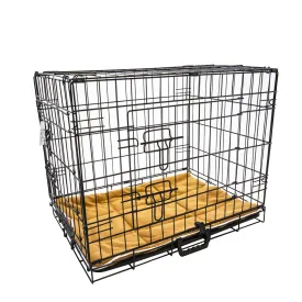 Wire Dog Cage Foldable Crate Kennel 42in with Tray   Cushion Mat Combo